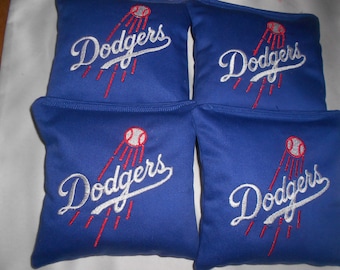 Set of 4 L A Dodgers Embroidered Corn Hole Bags