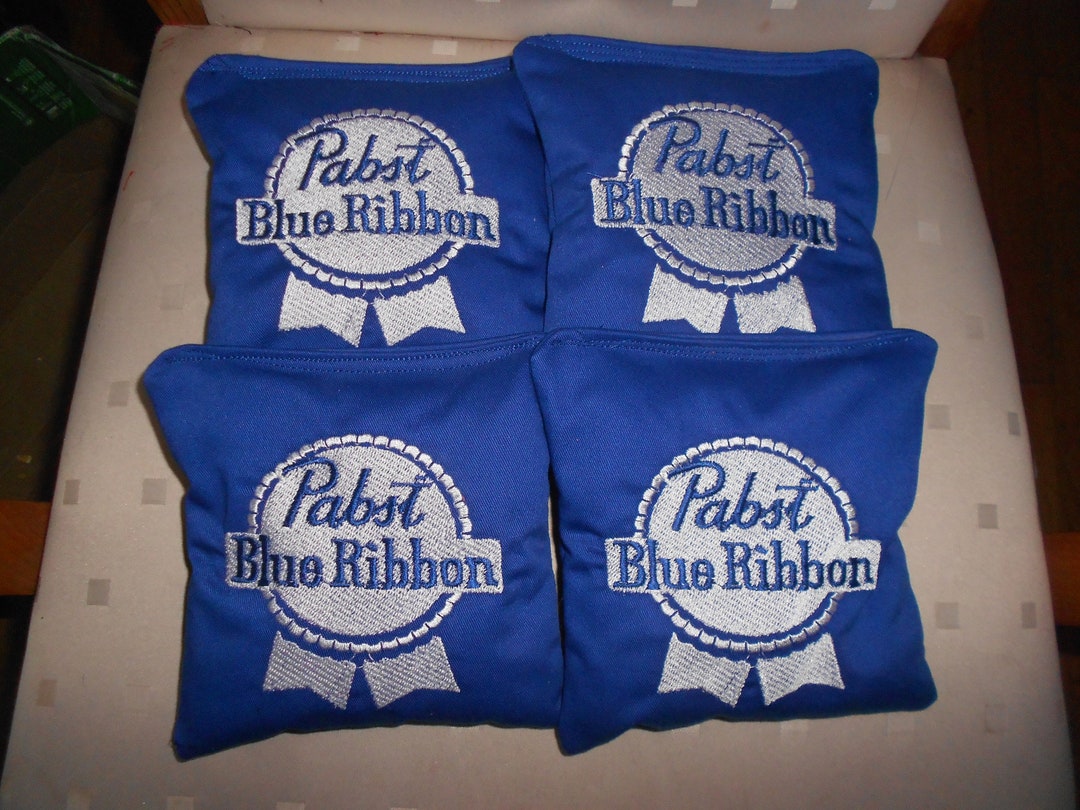Set of 4 Embroidered Beer Corn Hole Bags Etsy