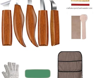 Holzschnitzwerkzeuge, 13-teiliges Holzmesserset Enthält Hakenschnitzmesser