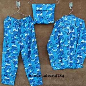 100% Pajama Set Cotton Pj Set, Women&#39;s Clothing, lounge and sleepwear, Comfy Soft Cotton Night Suit