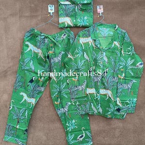 Indian PJ Set Cotton Block Print Pajama Set Night Wear, Bridesmaid Pajama Set Women Pajamas Set Cotton Pants Shirt Sets