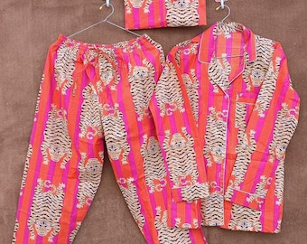 Hand Block Print Cotton Pajama Set: Ultra-Soft Indian Night Dress
