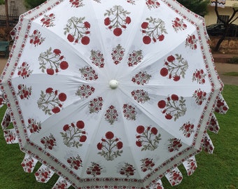 Nouveau grand parapluie de jardin brodé fait main de grande taille, parasols de jardin décoratifs multicolores pour mariage Sangeet