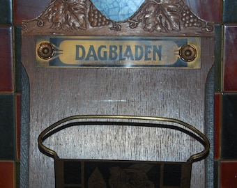 Lovely Art Nouveau newspaper rack, letter rack, decoration, 1920&#39;s, newspaper holder, newspaper holder, organizer