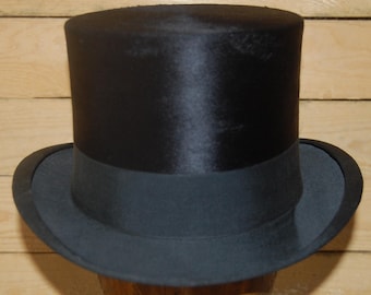 Atemberaubender Vintage-Zylinder aus Seide, UK-Größe 7, US-Größe 7 1/8, Euro-Größe 57, schöner Vintage-Zustand!