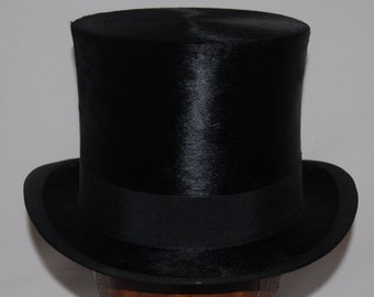 Stunning Vintage  Antique Silk Top Hat, UK size 6 3/4,  US size 6 7/8, Euro size 55