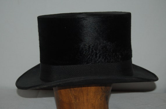 Stunning Vintage Antique Silk Top Hat, rare size,… - image 2