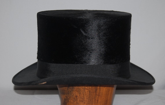 Stunning Vintage Antique Silk Top Hat, rare size,… - image 4