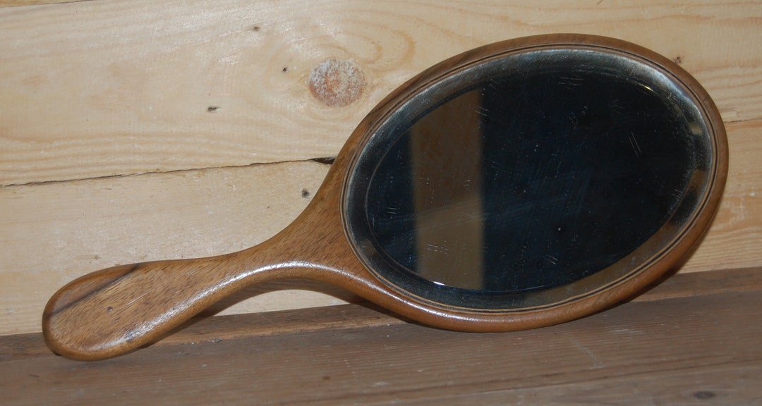 Lovely Wooden Art Deco Hand Mirror, 1920s Etsy