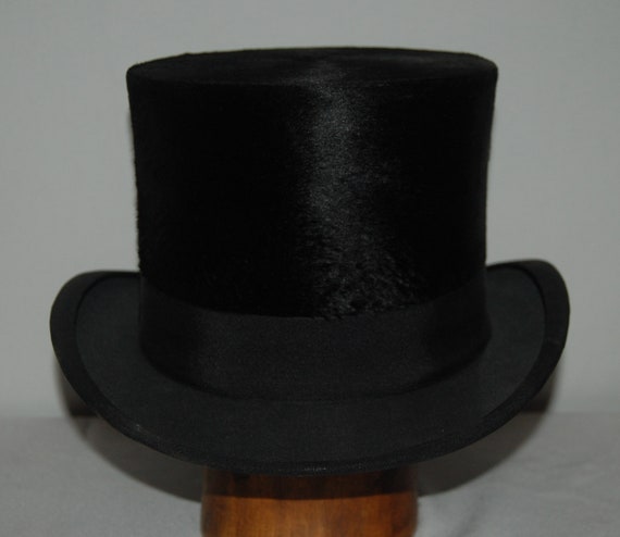 Stunning Vintage Antique Silk Top Hat, rare size,… - image 3