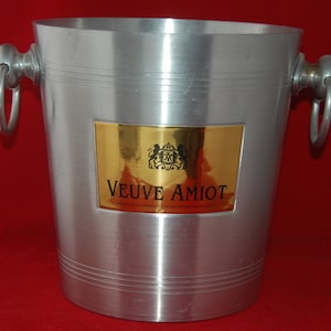 Champagne Veuve Amiot vintage aluminum Champagne bucket, Ice bucket, Champagne cooler, Champagne Bucket, Ice Bucket, Bar, Champagne Cooler