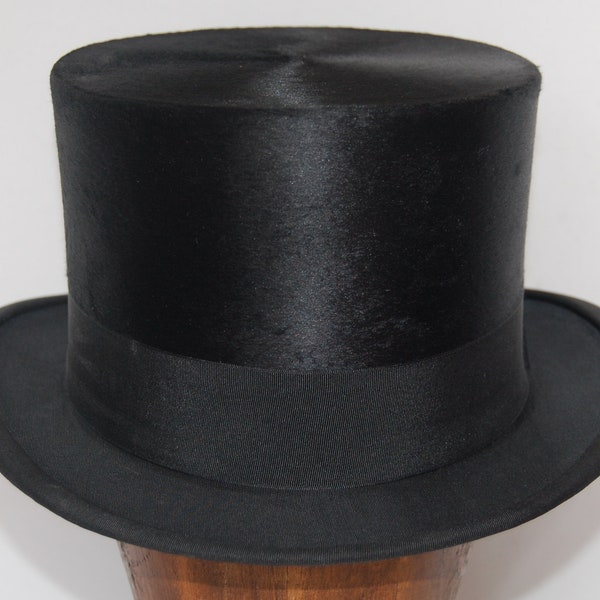 Stunning Vintage Silk Top Hat, UK size 7, US size 7 1/8, Euro size 57