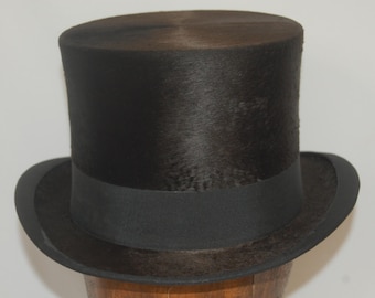 Stunning Vintage Silk Top Hat, UK size 6 3/4, US size 6 7/8, Euro size 55, VGC!
