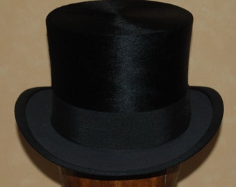 Stunning Vintage  Antique Silk Top Hat, UK size 6 3/4,  US size 6 7/8, Euro size 55