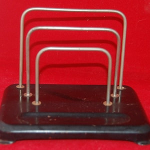 Metal with chrome Art Deco, New Objectivity Letter Rack, Letter Holder, Desk Organizer, ca. 1920
