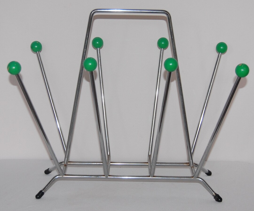 Vintage Magazine Rack Charles and Ray Eames Style - Atomic - Chrome ...