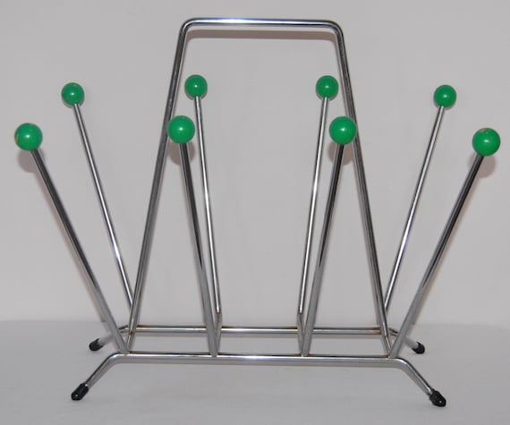 Vintage Lectuurbak Charles And Ray Eames stijl - Atomic - chroom - hout - Sputnik - 80's, Space age-style