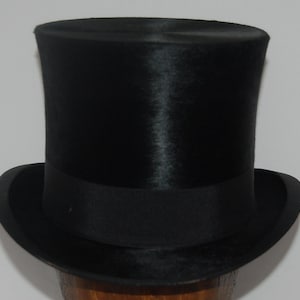 Impresionante sombrero de copa antiguo de seda vintage, talla 6 7/8 del Reino Unido, talla 7 de EE. UU., talla 56 europea, ¡VGC!