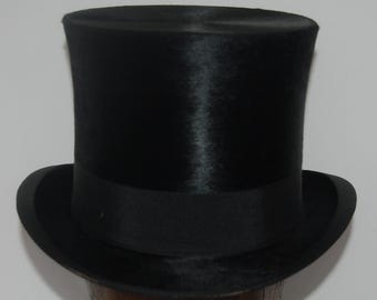 Stunning Vintage Antique Silk Top Hat, UK size 6 7/8, US size 7, Euro 56, VGC!