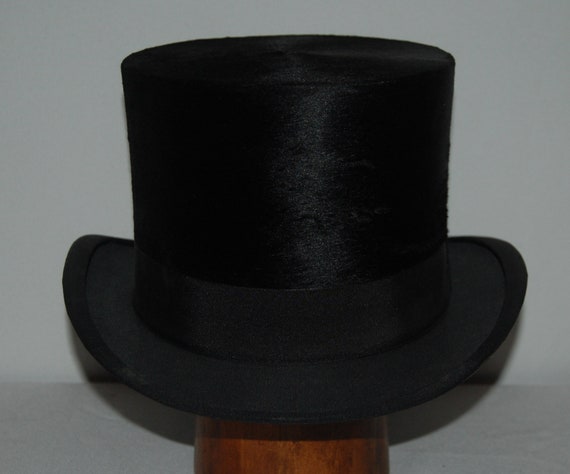 Stunning Vintage Antique Silk Top Hat, rare size,… - image 1