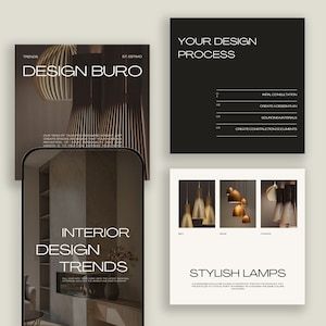 Interior Design Instagram Templates, Interior Design Social Media Templates, Home Design Templates, Real Estate Canva Templates Instagram