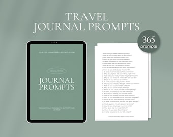 365 Daily Travel Journal Prompts in Canva and PDF (printable A4)