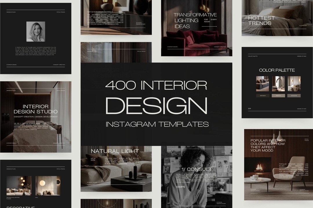 400 Canva Interior Design Social Media Templates for Instagram - Etsy