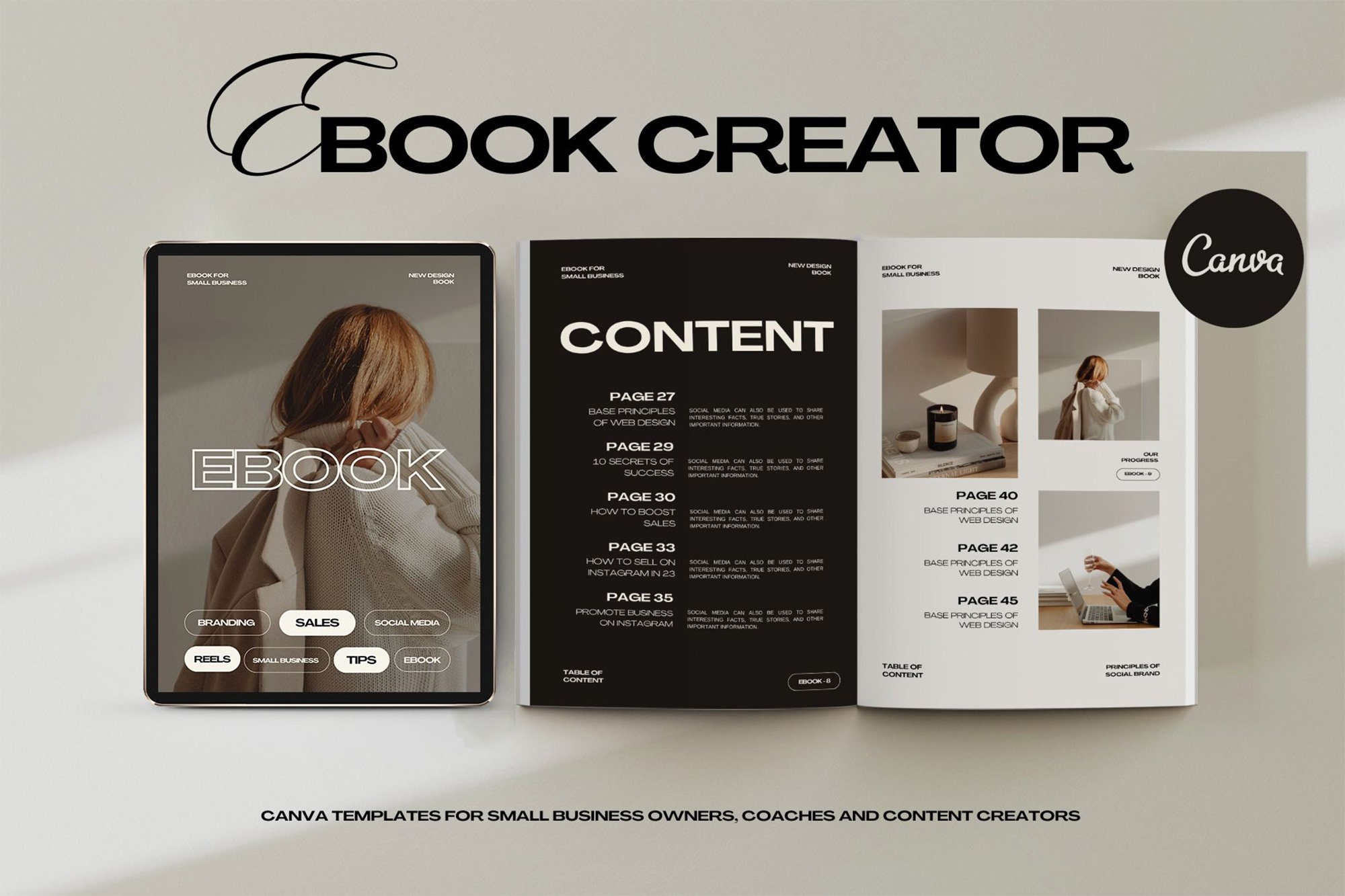 Ebook Template for Coaches Canva Modern Lead Template Etsy