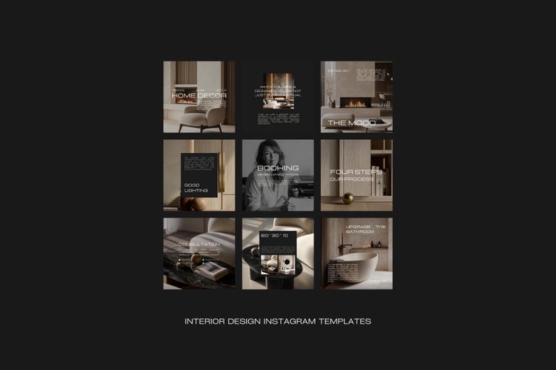 400 Interior Design Instagram Templates in Canva — Social Media Bundle ...