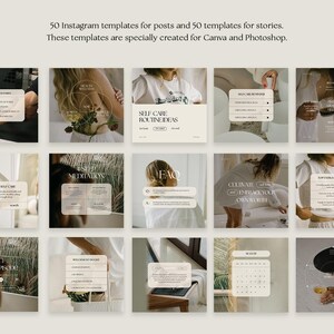 500 Wellness Instagram Templates Bundle, Canva Wellness Templates for ...