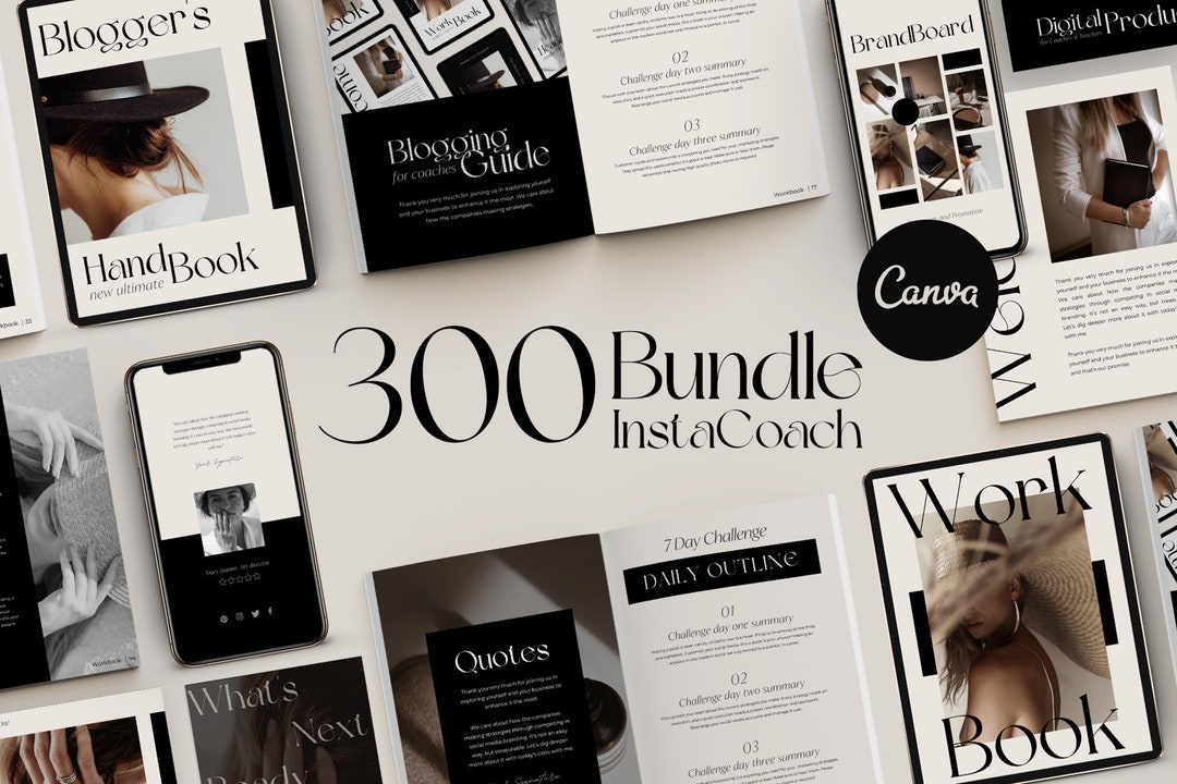 Instagram Coach Bundle for Canva: Workbook and Ebook Canva Templates ...