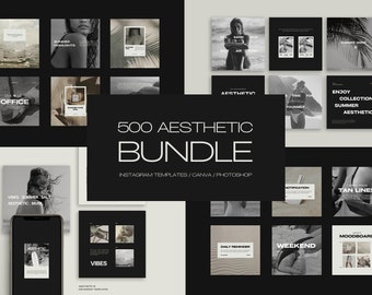 500 modèles esthétiques pour réseaux sociaux Modèles Instagram modernes et esthétiques Canva et Photoshop pour poster et stories Modèles Instagram noirs