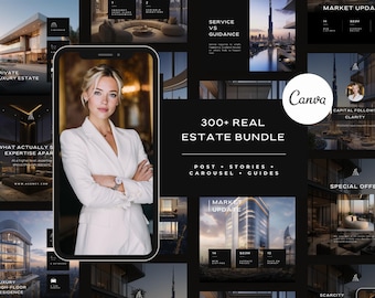 Black Real Estate Instagram Templates Pack