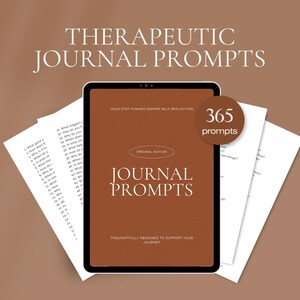 365 Daily Therapeutic Journal Prompts in Canva and PDF (printable A4)
