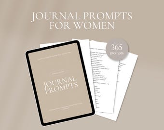 365 sugestões de diário para mulheres no Canva e PDF (A4 para impressão)