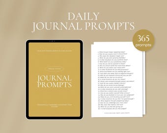 365 Daily Journal Prompts in Canva and PDF (printable A4)