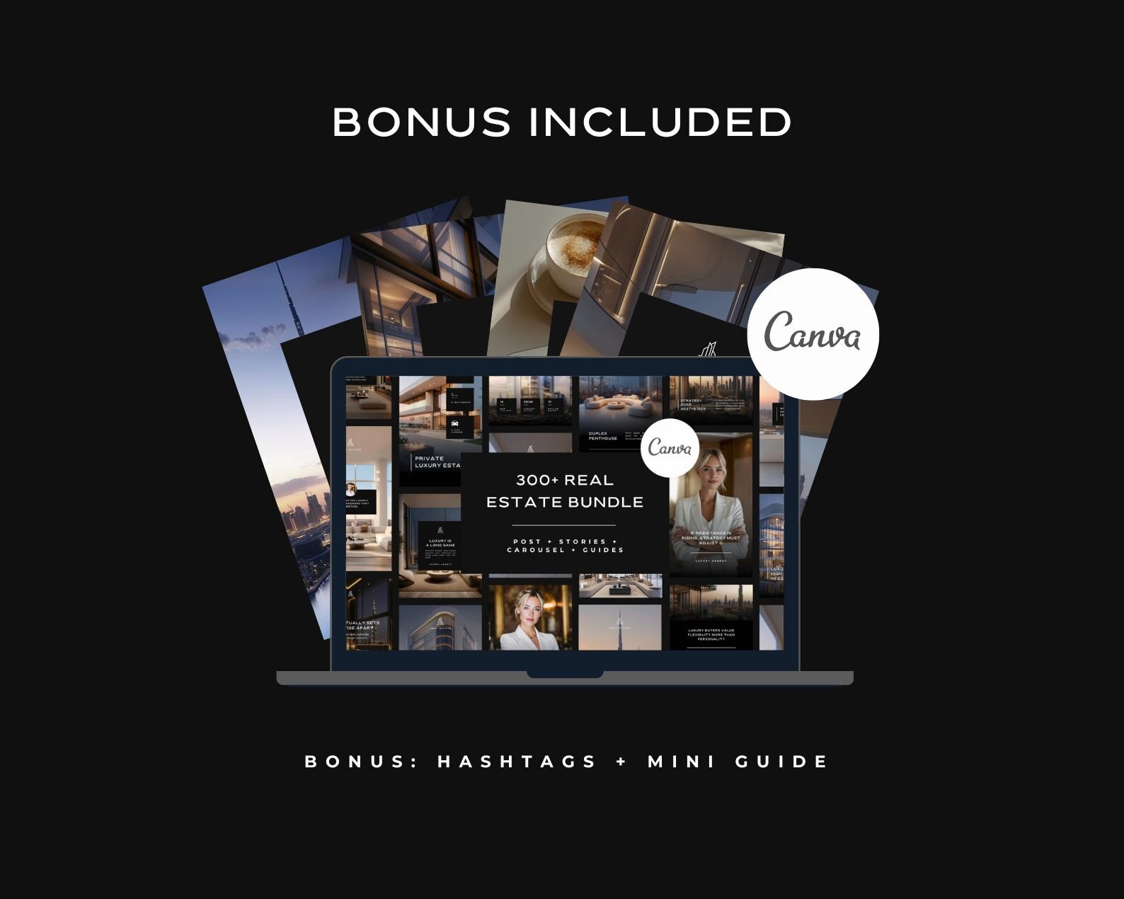 Black Real Estate Instagram Templates Pack - Etsy