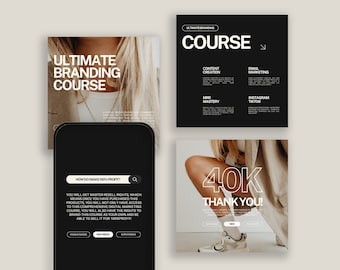 コーチ向けInstagramテンプレートVII ベージュと黒のInstagram向けソーシャルメディアテンプレート CanvaとPhotoshopライフスタイルコーチング