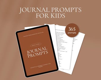 365 Daily Journal Prompts for Kids in Canva and PDF (printable A4)