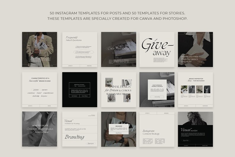 400 Aesthetic Instagram Templates Posts and Stories, Esthetician ...