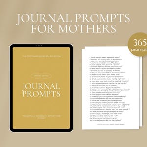 365 Daily Journal Prompts for Mothers in Canva and PDF (printable A4)