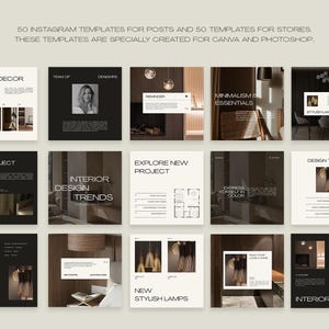 200 Interior Design Instagram Templates Bundle, Interior Design Canva ...