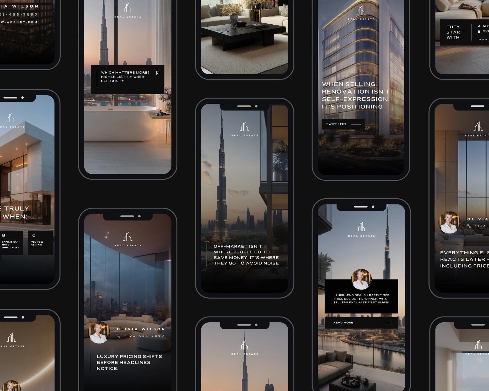 Black Real Estate Instagram Templates Pack - Etsy
