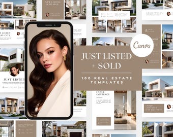 Real Estate Post Templates, Just Listed, Just Sold, Under Contract, Offer Accepted for Realtors and Agencies