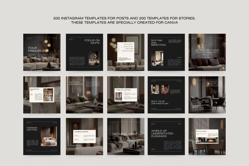 400 Canva Interior Design Social Media Templates for Instagram - Etsy