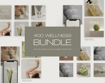 400 wellness Instagram-sjablonenbundel, wellnesscanva-sjablonen, welzijnscoach, zelfzorg Instagram-sjabloonbundel, wellnesscoaching