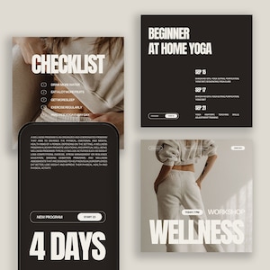 Wellness Coach Templates, Wellness Social Media Templates, Health And Wellness Instagram, Wellness Canva Templates, Wellness Coaching Brand