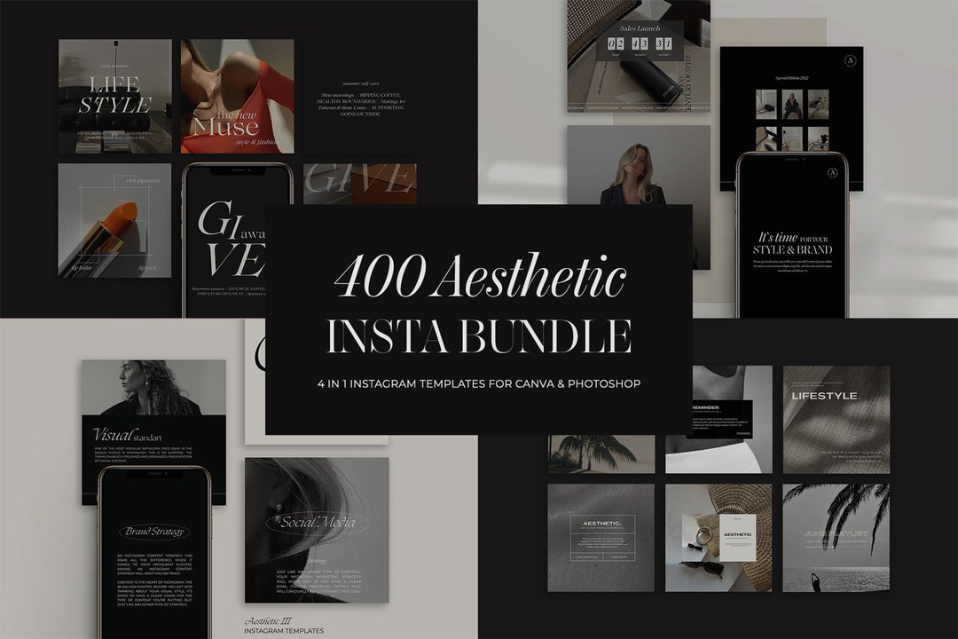 400 Aesthetic Instagram Templates Posts and Stories, Esthetician ...