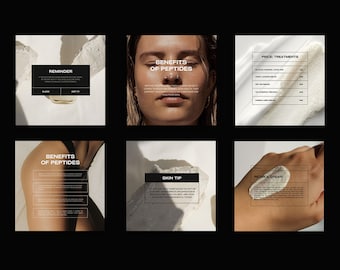 Modèles Instagram de beauté, Modèles de réseaux sociaux de beauté, Modèles Instagram de soins de la peau, Modèles Instagram d'esthéticienne, Instagram noir