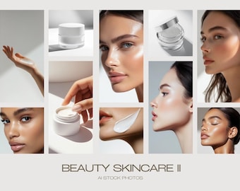 100 photos de soins de la peau Blanc, mannequins beauté, photos de soins de la peau, images de stock de soins de la peau, générées par l'IA